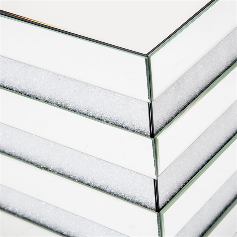 Michael Amini Montreal Mirrored Linear Square End Table