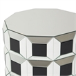 Michael Amini Montreal Round Mirrored Prism End Table