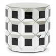 Michael Amini Montreal Round Mirrored Prism End Table