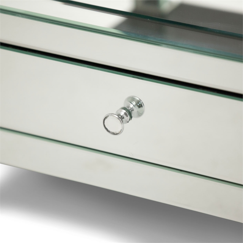 Michael Amini Montreal Mirrored Accent End Table with Drawer