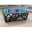 Montreal Cocktail Table with Mirrored Glass Top - Black