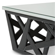 Montreal Cocktail Table with Mirrored Glass Top - Black