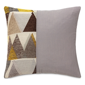 MICHAEL AMINI Knox 21x21&quot Chenille Accent Pillow in Gray/Citrine in Set of 2