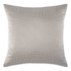 MICHAEL AMINI Casey 19x19&quot Square Contemporary Fabric Pillow in Silver Set of 2