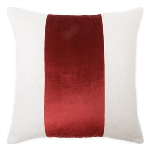 MICHAEL AMINI Caleb 21x21&quot Square Velvet Accent Pillow in Sangria/White Set of 2
