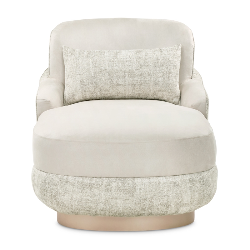 Michael Amini Aurora Faux-Suede Chaise Lounger  - Quarry/Moonlight