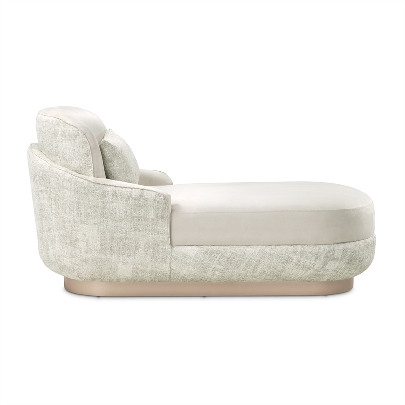 Michael Amini Aurora Faux-Suede Chaise Lounger  - Quarry/Moonlight