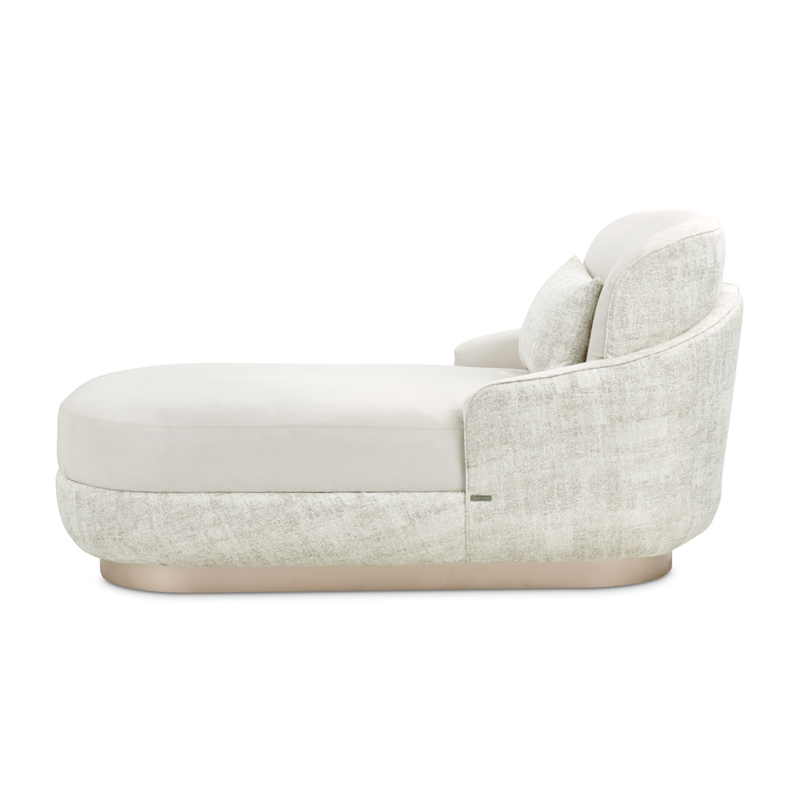 Michael Amini Aurora Faux-Suede Chaise Lounger  - Quarry/Moonlight