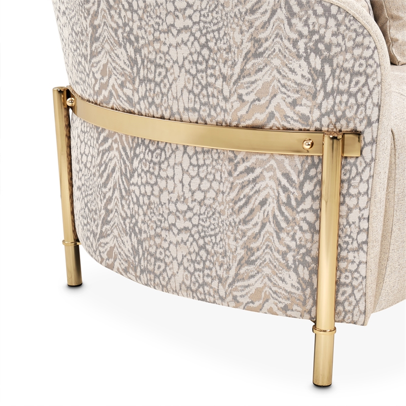 Michael Amini Lisbon Chenille Loveseat - Opal/Gold