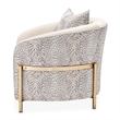 Michael Amini Lisbon Chenille Accent Chair - Opal/Gold