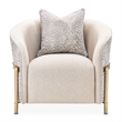 Michael Amini Lisbon Chenille Accent Chair - Opal/Gold