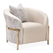 Michael Amini Lisbon Chenille Accent Chair - Opal/Gold
