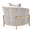 Michael Amini Lisbon Chenille Accent Chair - Opal/Gold
