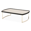 MICHAEL AMINI Lisbon Engineered Wood Cocktail Table in Silken Matte Black