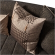 MICHAEL AMINI Lisbon Upholstered Chenille & Metal Sofa in Onyx and Gold