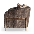 MICHAEL AMINI Lisbon Upholstered Chenille & Metal Sofa in Onyx and Gold