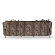 MICHAEL AMINI Lisbon Upholstered Chenille & Metal Sofa in Onyx and Gold