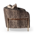MICHAEL AMINI Lisbon Upholstered Chenille & Metal Sofa in Onyx and Gold