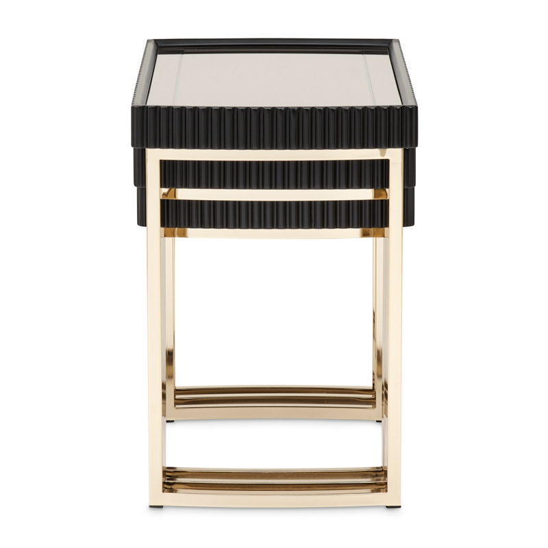 Michael Amini Lisbon Nesting Tables - Set of 3 - Silken Matte Black