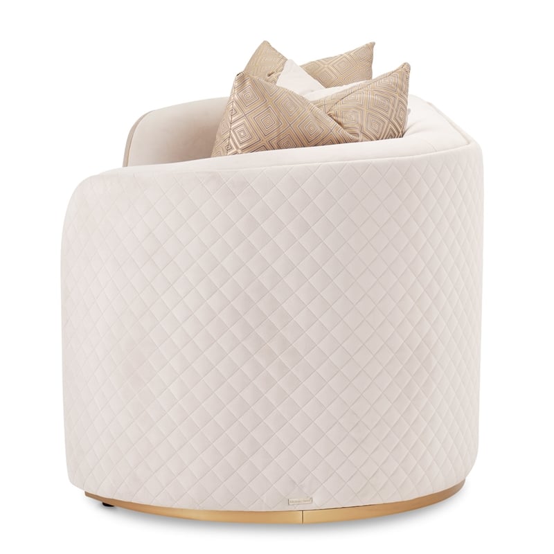 MICHAEL AMINI Ariana Upholstered Velvet Sofa in Beige and Gold