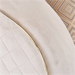 MICHAEL AMINI Ariana Upholstered Velvet Sofa in Beige and Gold