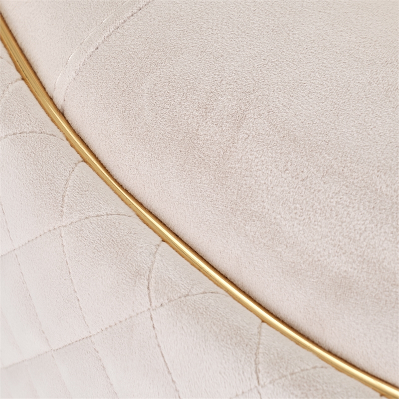 MICHAEL AMINI Ariana Upholstered Velvet Sofa in Beige and Gold