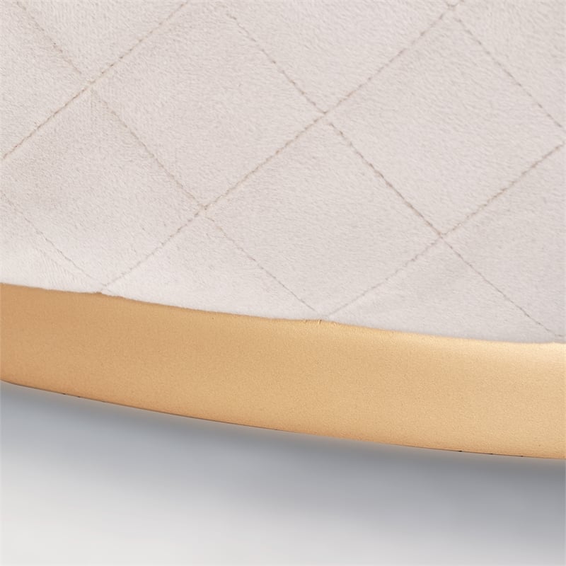 MICHAEL AMINI Ariana Upholstered Velvet Sofa in Beige and Gold