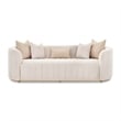 MICHAEL AMINI Ariana Upholstered Velvet Sofa in Beige and Gold