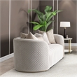 Ariana Velvet Loveseat in Beige and Gold
