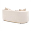 Ariana Velvet Loveseat in Beige and Gold