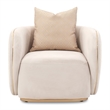 Michael Amini Ariana Velvet Accent Chair - Beige/Gold