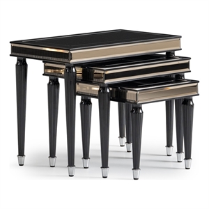 Michael Amini La Francaise Nesting Tables - Set of 3 - Black Ice