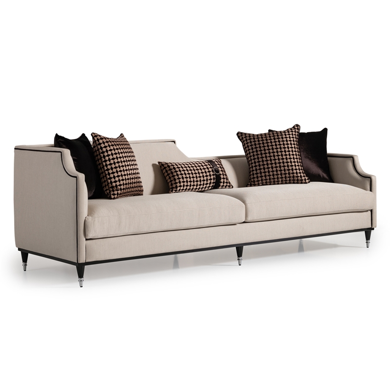 Michael Amini La Francaise Mansion Sofa - Cafe au Lait/Black