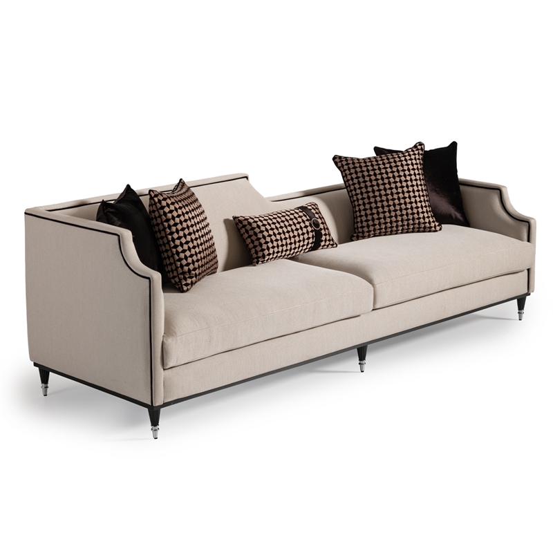 Michael Amini La Francaise Mansion Sofa - Cafe au Lait/Black