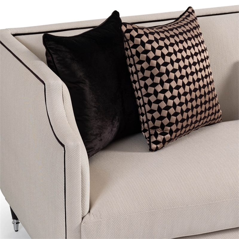 Michael Amini La Francaise Mansion Sofa - Cafe au Lait/Black