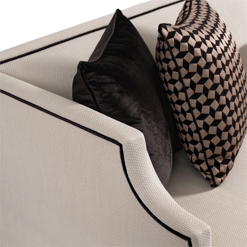 Michael Amini La Francaise Mansion Sofa - Cafe au Lait/Black