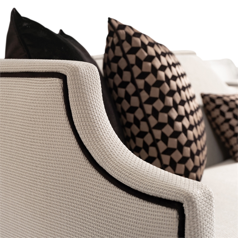 Michael Amini La Francaise Mansion Sofa - Cafe au Lait/Black