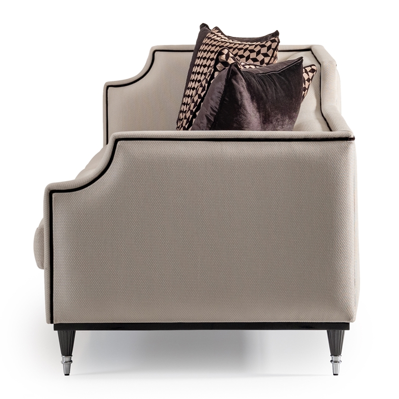 Michael Amini La Francaise Mansion Sofa - Cafe au Lait/Black
