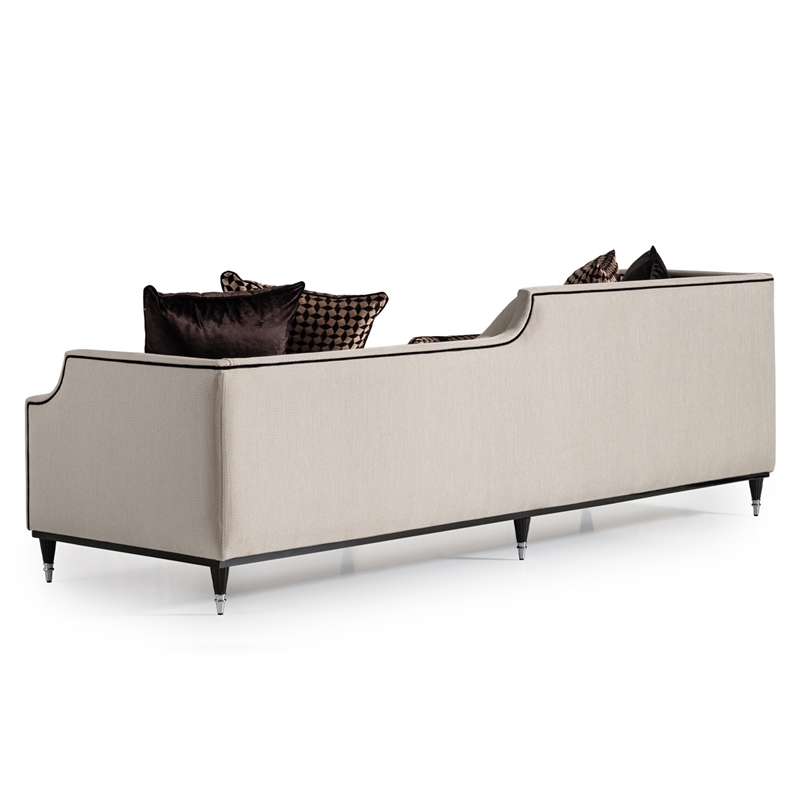 Michael Amini La Francaise Mansion Sofa - Cafe au Lait/Black