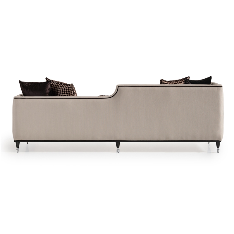 Michael Amini La Francaise Mansion Sofa - Cafe au Lait/Black