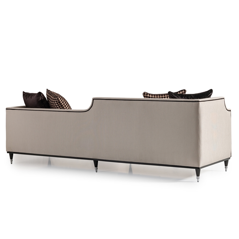 Michael Amini La Francaise Mansion Sofa - Cafe au Lait/Black