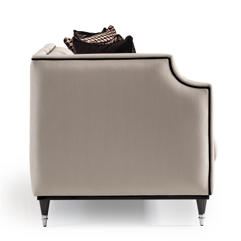 Michael Amini La Francaise Mansion Sofa - Cafe au Lait/Black