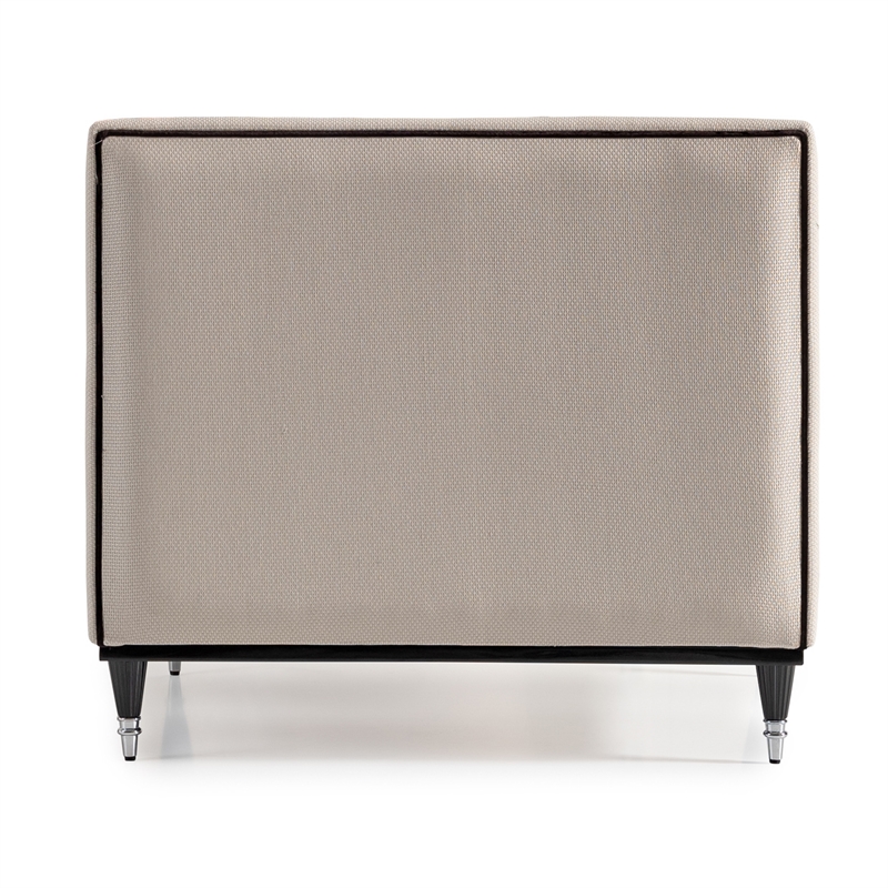 Michael Amini La Francaise Armless Accent Chair - Cafe au Lait/Black