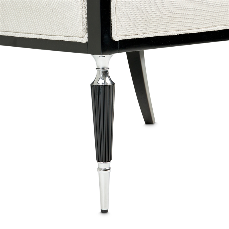 Michael Amini La Francaise Chenille Accent Chair - Cafe au Lait/Black