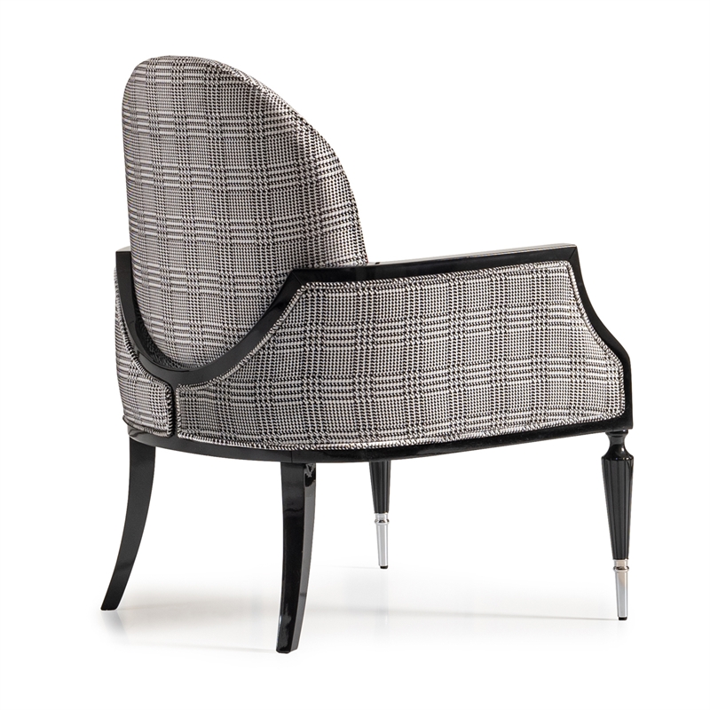 Michael Amini La Francaise Velvet Accent Chair - Domino/Black