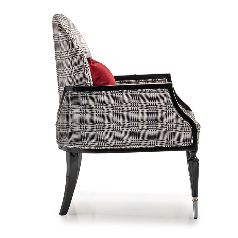 Michael Amini La Francaise Velvet Accent Chair - Domino/Black