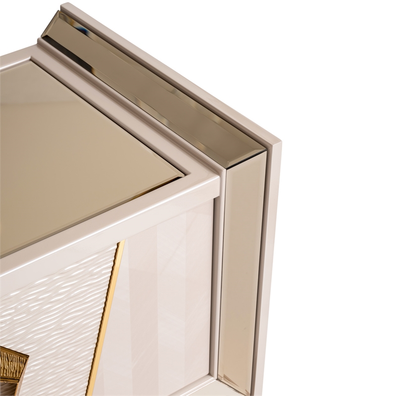 Michael Amini Carmela Media Cabinet - Shimmering Ivory