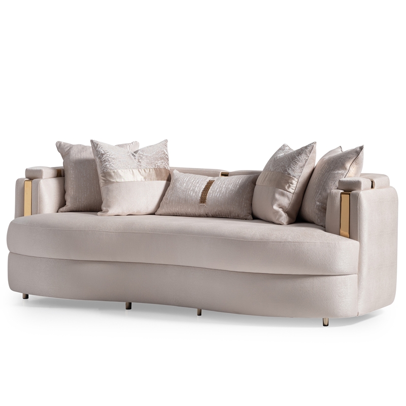 Michael Amini Carmela Sofa - Almond/Gold