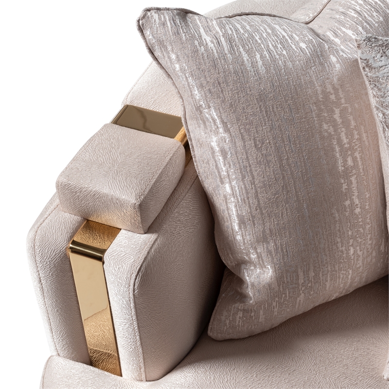 Michael Amini Carmela Sofa - Almond/Gold