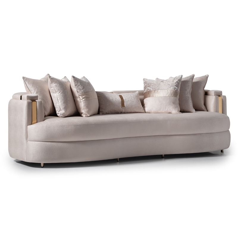 Michael Amini Carmela Mansion Sofa - Almond/Gold